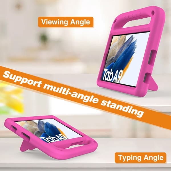 Samsung Galaxy Tab A9 / A11 Shockproof EVA Case with Stand Rosaröd