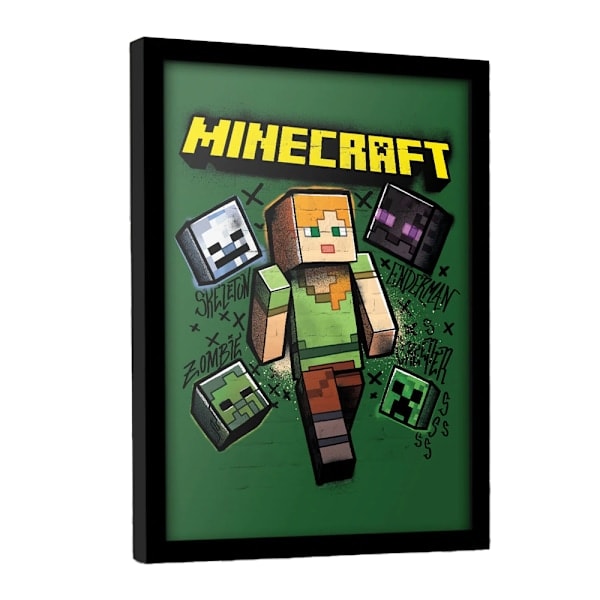 Minecraft Alex Indrammet Plakat 40cm x 30cm Grøn/Gul 40cm x 30cm