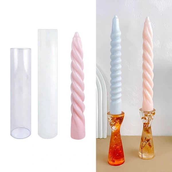 Form Genanvendelig støbning af forme 3D-lysestøbning Spiralform Form DIY 3D-håndværk Forme C[co]