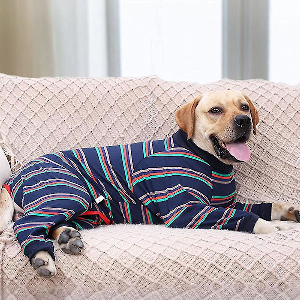 Återhämtningskit för hund efter operation, anti-slickande husdjurskirurgisk klänning för buksår, valp långärmad pyjamas för att förhindra håravfall (storlek L) TA