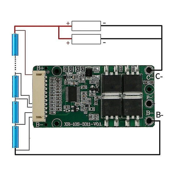 Bms 10s 36v 15a 18650 - Litiumbatteri Laddningsskyddskort Pcb Gemensam Port För Escooter E-cykel