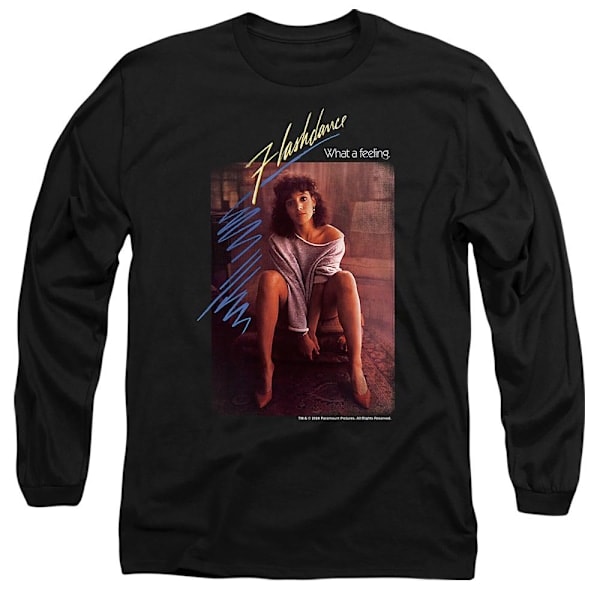 Flashdance Unisex Aikuisten T-paita Otsikolla L Musta Black L