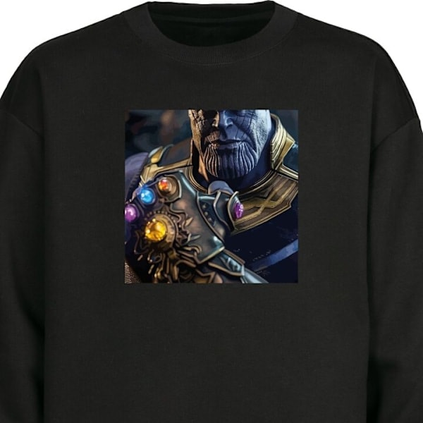 Sweatshirt til Voksne | Klassisk Collegetrøje Thanos Marvel sort M