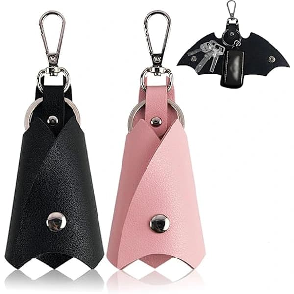 2 pcs PU Leather Keychains, Creative Car Keychain, Personalized Keychain, Keychains for Women and Men, Bat Car Keychains...