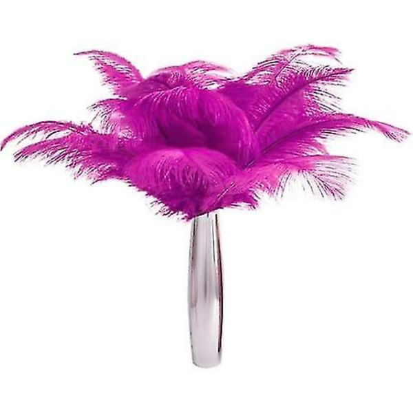 10 st strutsfjädrar, 13-15 tum (35-40 cm) naturliga strutsfjädrar plym för hantverk hem bröllop temafest juldekoration (fuchsia)