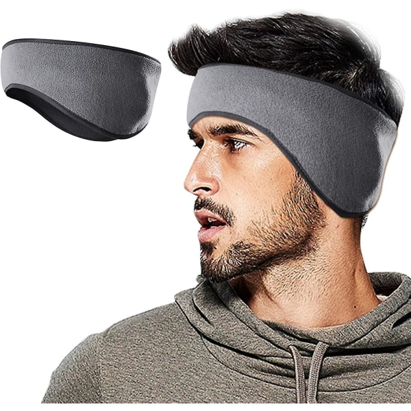 Winter Fleece Ear Warmers Muffs Headband For Men Women Kids Ski Running Grey