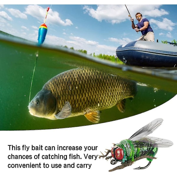 Flygende Flygende Flygende Fly Flies Real Artificial Nymph Worm Bait (grønn 2stk)