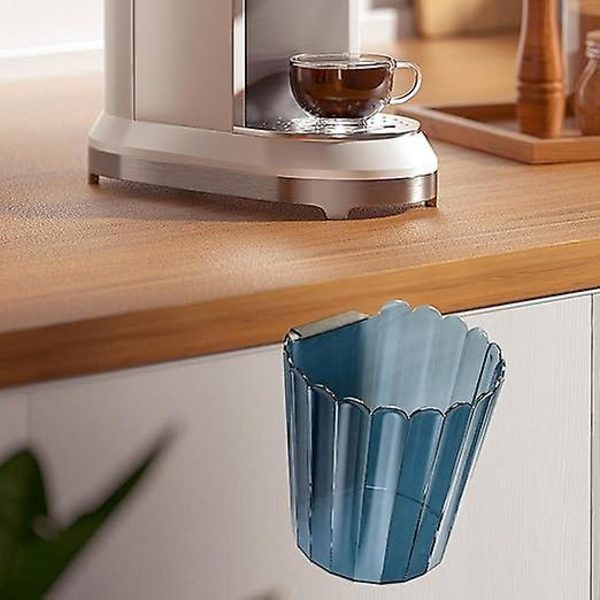 Köksskåpsdörr skåp hängande papperskorg, soptunnor, liten under diskbänk soptunna för badrum, kök, toalett, blå 15,5*16,5cm