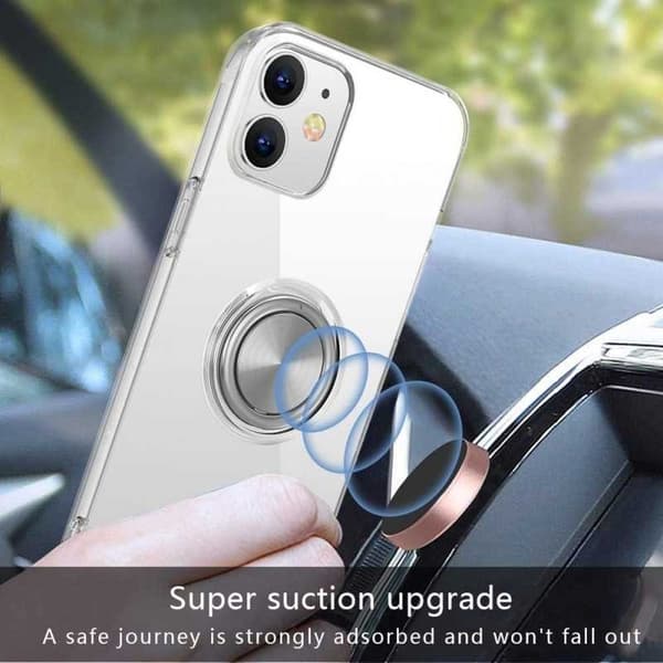 iPhone 12 Mini Shockproof Case with Ring Holder Fresh Transparent transparent