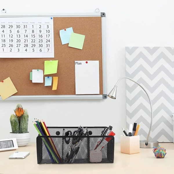 Magnetisk penneholder, netlagerkurv med ekstra stærk magnet til køleskab, whiteboard, skabstilbehør, kontorartikler arrangør