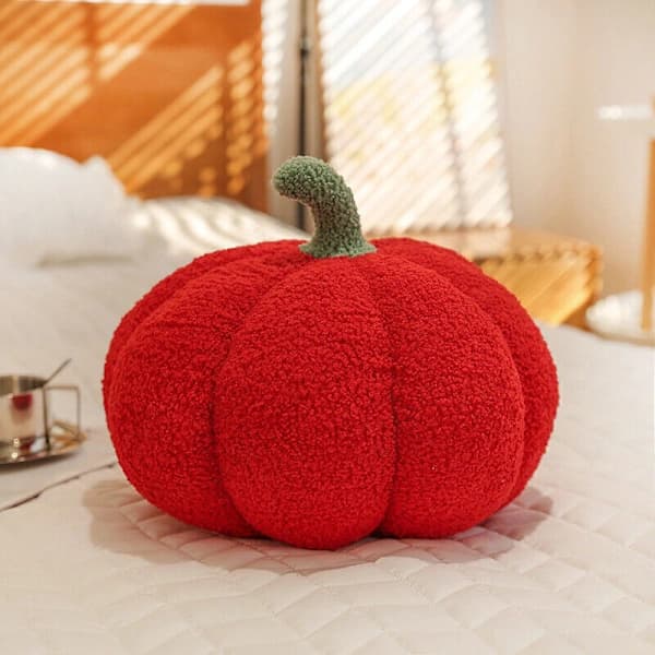 Blød græskarpude, græskarplyslegetøj, sofapude, Halloween-dekoration, gaver, rød red 23cm[co]