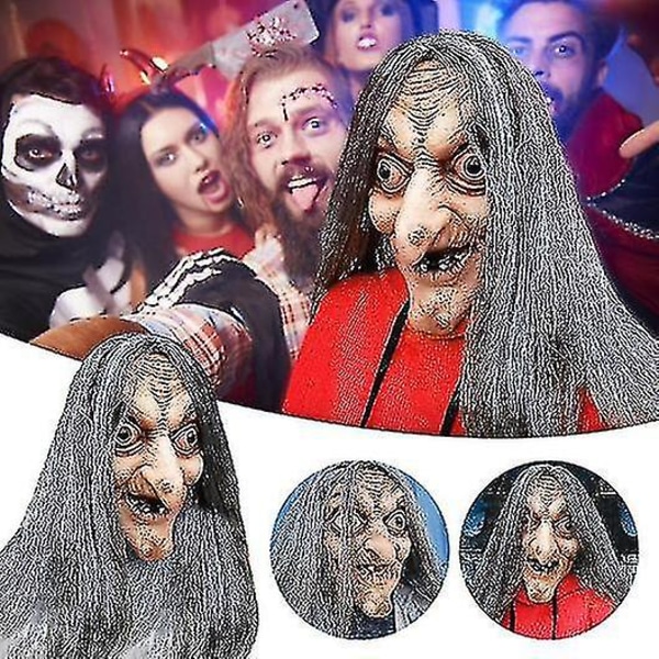 Halloween Heks Maske Rom Escape Kle seg ut Hode Cosplay Rekvisitter