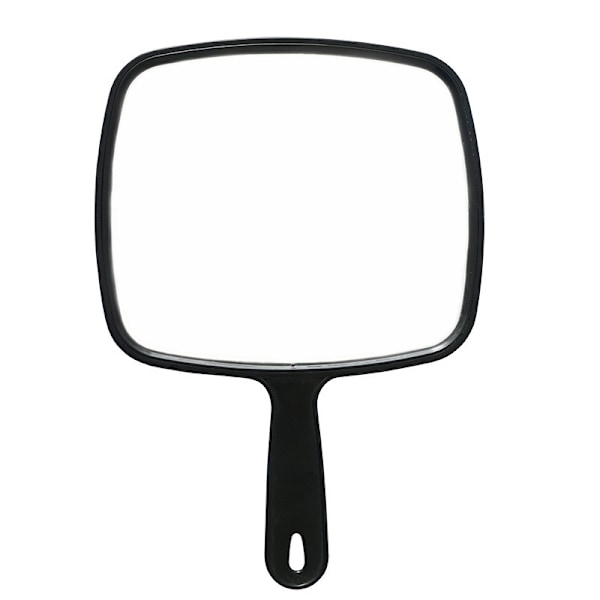Handspegel, helsvart handhållen spegel med handtag, 21,5*31,5 cm frisörspegel med handtag