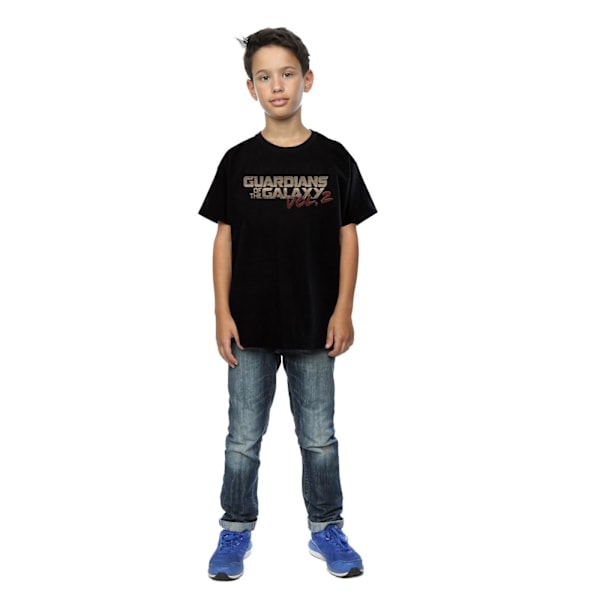 Marvel Pojkar Guardians Of The Galaxy Retro Logo T-Shirt 9-11 År Svart 9-11 År
