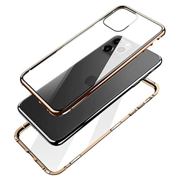 iPhone 12 - Stilig magnetisk dobbeltdeksel FLOVEME Silver
