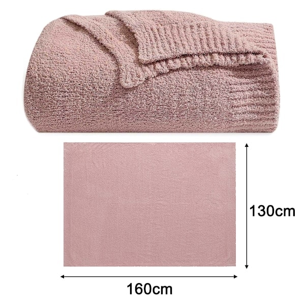 Strikket teppe for voksne, mykt og varmt pustende fluffy høstteppe for sofa, seng, vendbart koselig og lodden strikket teppe for Dirty powder