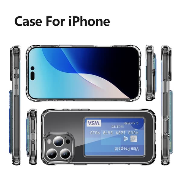 Kuori korttipaikalla iPhone 16 Pro Läpinäkyvä