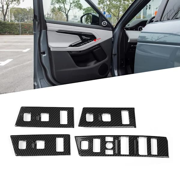 4 stk. Karbonfiber Vindusbryterpanel Beskyttelsesdeksel for Range Rover Evoque L551 2020[co]