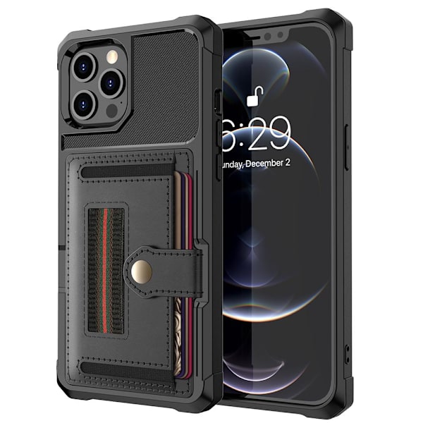 iPhone 12 Pro Max - Practical Stylish Case with Card Holder Röd