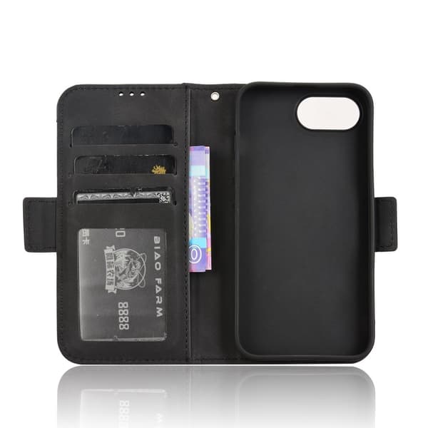 iPhone 16e 6-PACK Lompakkokotelo - Musta Svart black