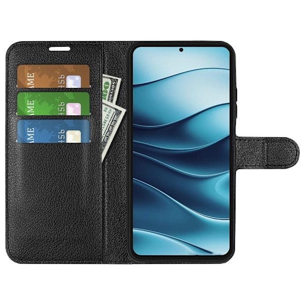 Xiaomi Redmi Note 14 5G Etui Litchi Læder Sort