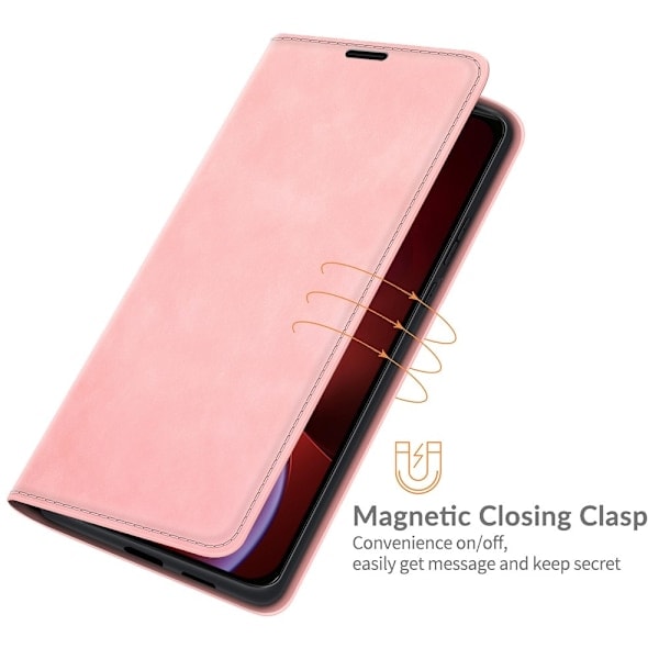 iPhone 13 Pro Max - Solid Læder Flip Cover - Lys Pink