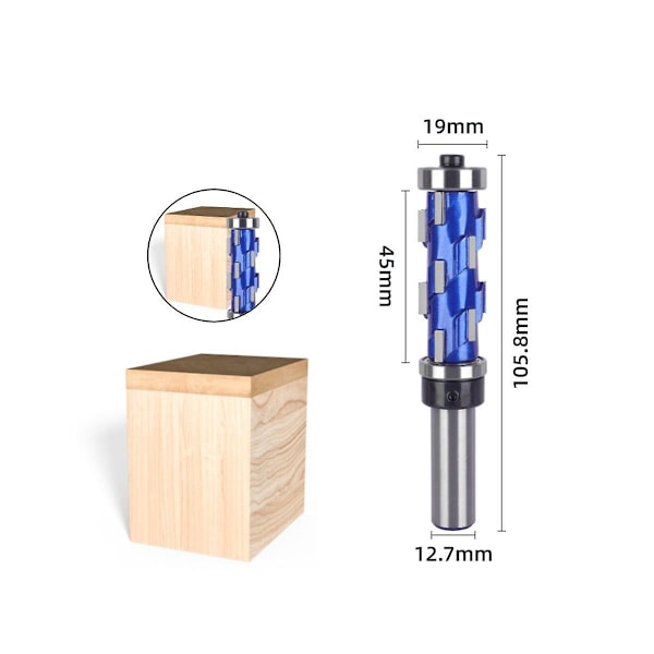 12,7 mm - Fræser med dobbelt leje til træbearbejdning, 12,7 x 19 x 45 mm