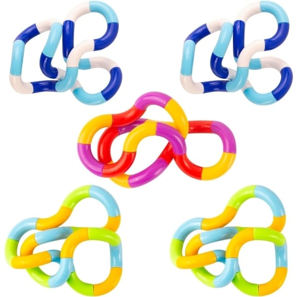 5 st Tangle Fidget Leksak Vridleksak Ormleksaker Dekompression Stress Relief Stim Tyst för Barn och Vuxna