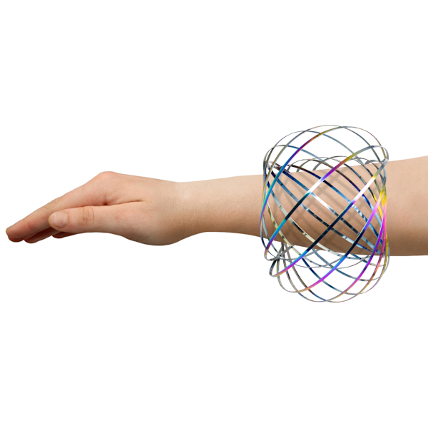 （farge）Flow Ring Spinner Ring Arm Toy - Rustfritt stål fjærleke Metall sensoriske ringer Flow Toys Magic Flow Armbånd Spinner