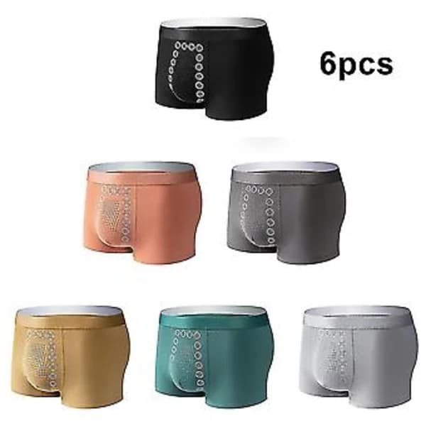6-pack Magneticeft Energifältsterapi Herrbyxor, Tomarine Herrkalsonger (XL - 1 st Ljusgrå)[CO]