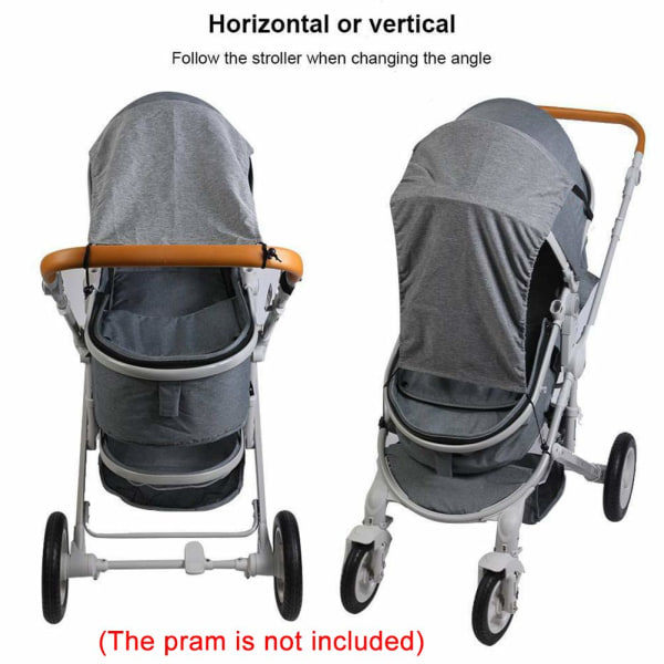 Grå 50x30x67cm Vagn Solskydd Barnvagn Solskydd, Universal Barnvagns Solskydd för Barnvagn, Buggy och Vagga, Solvagn