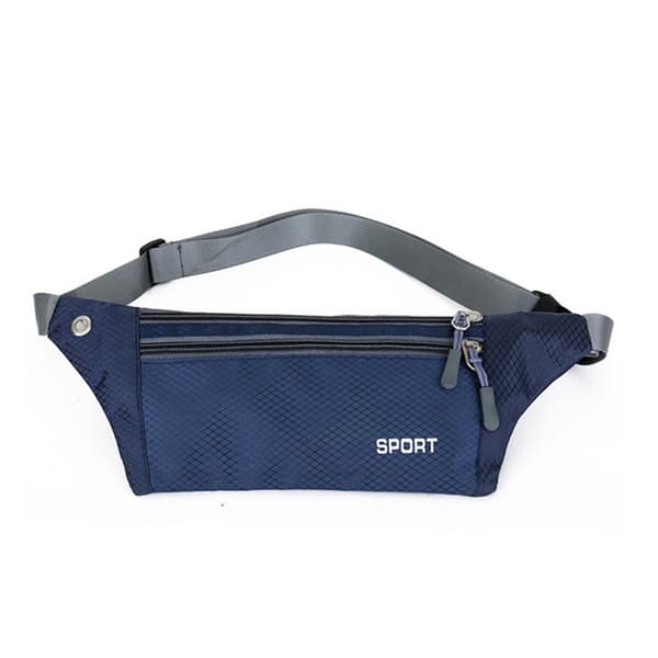 Fanny Pack | Unisex | Water Resistant | Double Pocket with Zippers. Blå