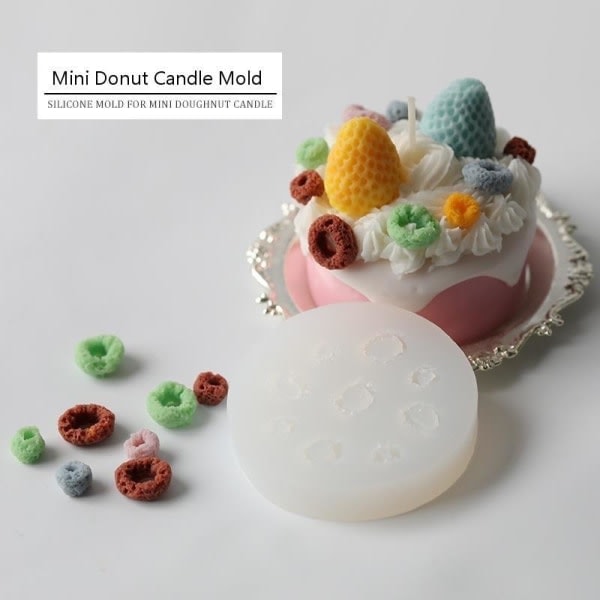 Lysforme lys stearinlys DIY støbeforme i silikoneform MJ18 Mini Donuts