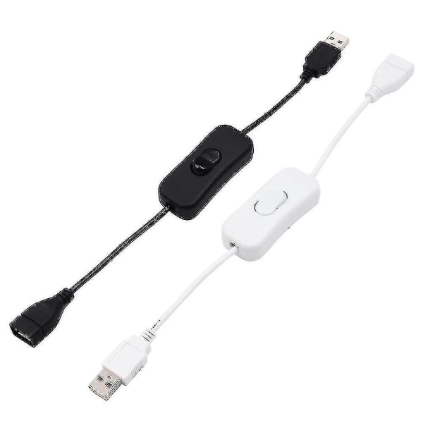 2-pakning USB-bryter på/av forlengelseskabel 4-pin datasynkronisering 2.0-kabel 303 vippebryter ledning for LED-stripe harddisk USB-drevet lampehubvifte Arduin