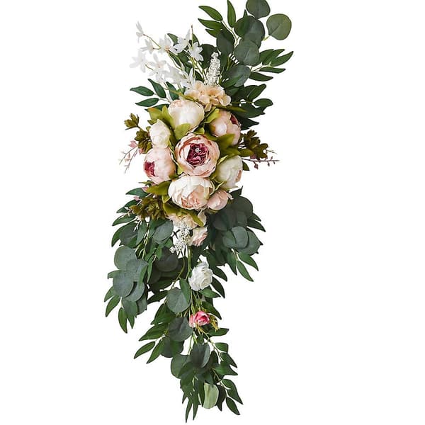 2 konstgjorda blommor välkomstskylt bröllopsdekoration bröllopsbåge bröllopsbakgrund