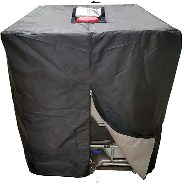 Tote-skydd för (1000L), utomhus ton tunna regntunna vattentank skyddande lock, med dragkedja, vattentät, 120*116*100 cm