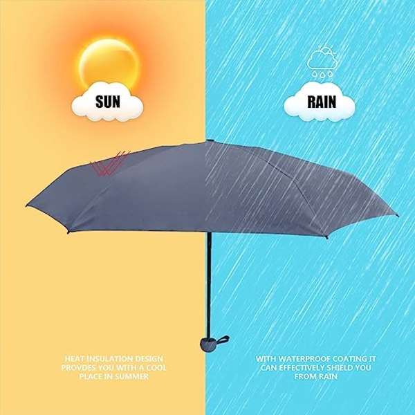 Vikbart reseparaply, 6 revben miniparaply Litet UV-paraply