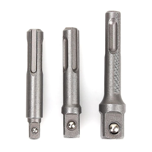 3 st/set Slagborr Bits Sds Plus Hylsadapter Konverter 1/4\" 3/8\" 1/2\"