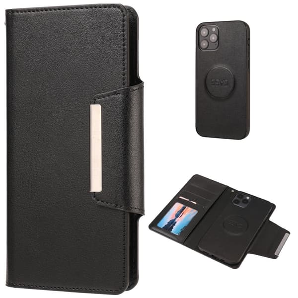 iPhone 12 / 12 Pro - 2-i-1 Magnetisk Deksel - Svart Black Svart