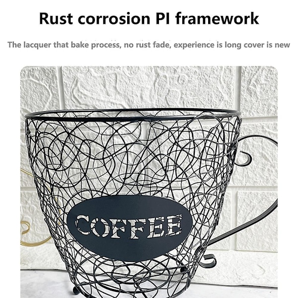 Kaffe Kapsel Universal Oppbevaringskurv Kaffe Kopp Kurv Kaffe Pod Organizer Holder Svart Cafe Ho