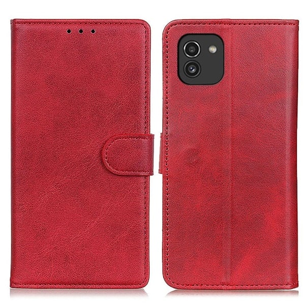 Samsung Galaxy A03 Etui Solid Læder Rød