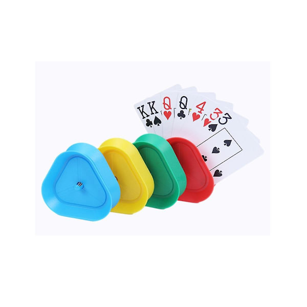 16 st spelpokerhållare spelkortshållare platta triangel spelkortsorganisatör plast familjespel bil