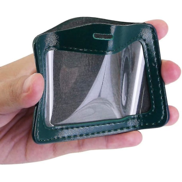 10 st Namnskylthållare PU Läder ID-korthållare med Retractable Badge