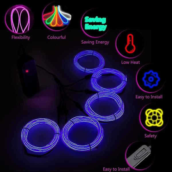 Trådløse Bærbare El None Lyspakke Elektroluminescerende Tråd til Electric Forest Gave