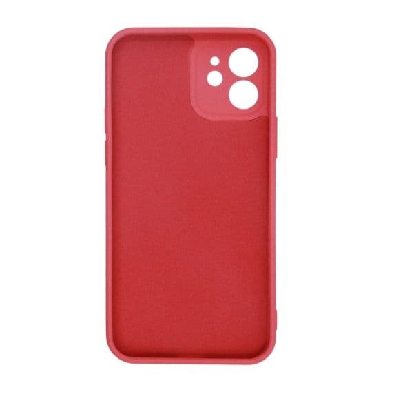 iPhone 12 Silikonecover med Kamerabeskyttelse - Rød