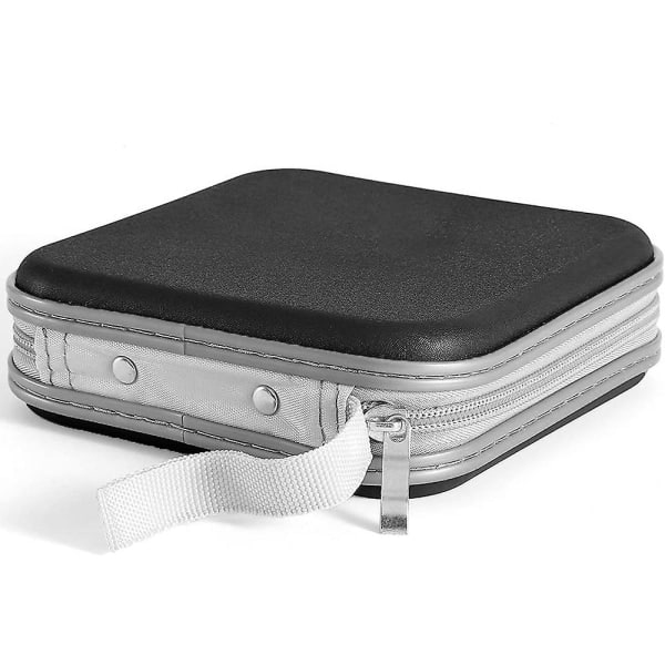 CD-etui med plass til 40 plater, hardt plastetui for DVD, bærbar etui med glidelås for CD-holder, stort oppbevaringsetui for plater, veske for bi...