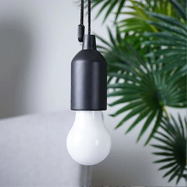 LED-lampe i glødepæreform med 90 cm snor til camping