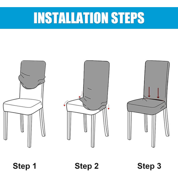 Stolsöverdrag Set med 4 Stretch Moderna Stolsöverdrag för Matsal Kök Bröllop Fest Tvättbart Stolskydd
