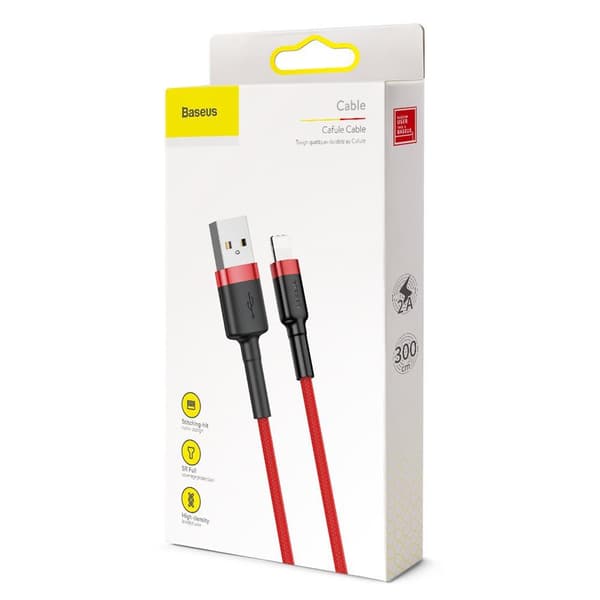 iPhone-pikalataus Lightning-kaapeli iPhonelle / iPadille - 3m Röd red
