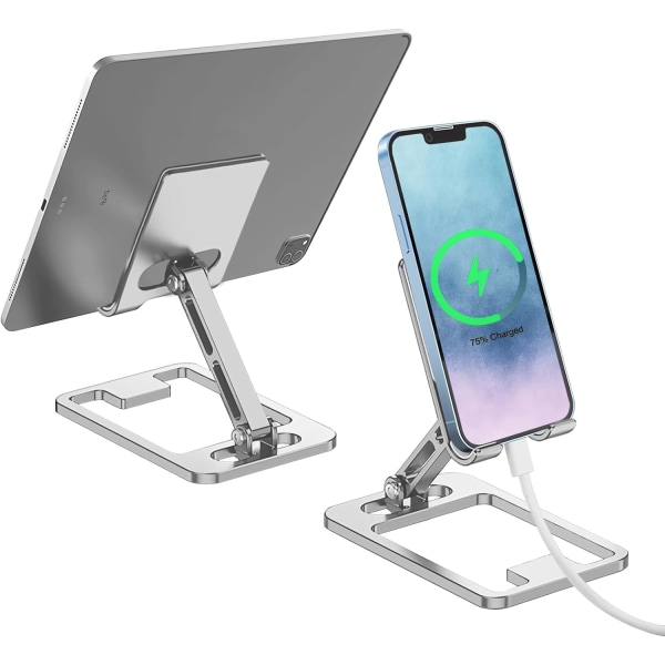 Mobiltelefonställ för skrivbord, iPhone-ställ för skrivbord, Justerbar telefonhållare Skrivbord, Vikbart iPhone-hållare skrivbord, Hållare för mobiltelefonhållare i aluminium